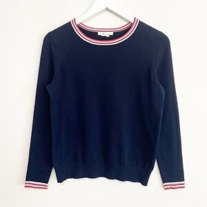 BOGO! Boden Stripe Crewneck Cotton Ringer Sweater Navy Red Size Small